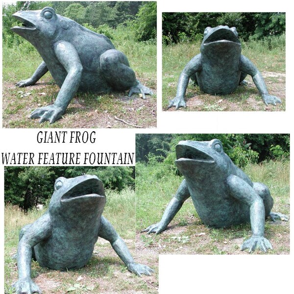 Giant Frog Water Feature Garden Spitter Bronze Sculpture